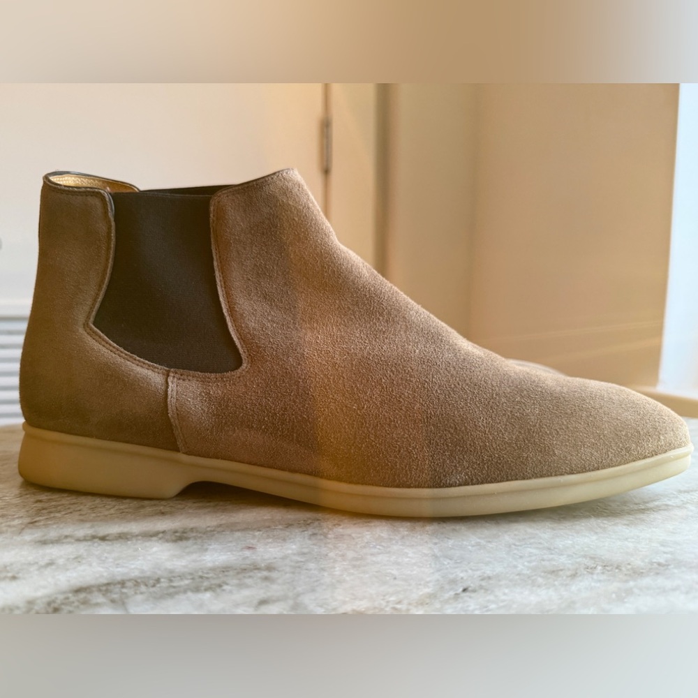 Baudoin & Lange Rover Suede Chelsea Boots Brown Taupe 45 / 12 $650